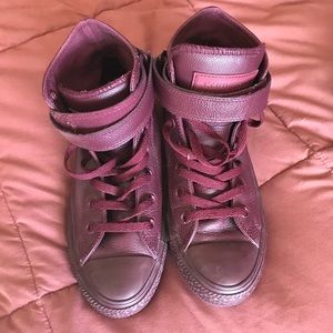 CONVERSE super rare maroon leather all stars ✨